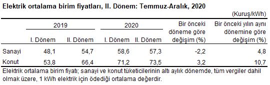 TÜİK - Elektrik ve Doğal Gaz Fiyatları'nı yayınladı!
