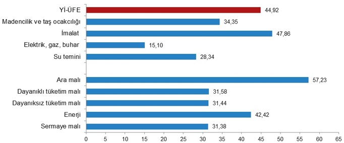 TÜİK: Üretici Enflasyonu aylık %2,46 arttı