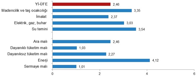 TÜİK: Üretici Enflasyonu aylık %2,46 arttı