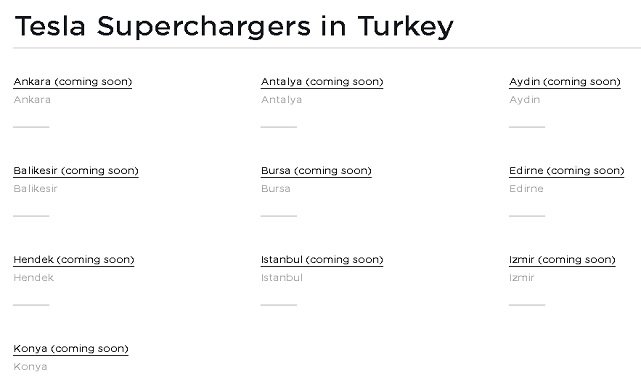 Tesla - Türkiye'de 9 il ve 1 ilçede Hızlı Şarj istasyonu kuracak!