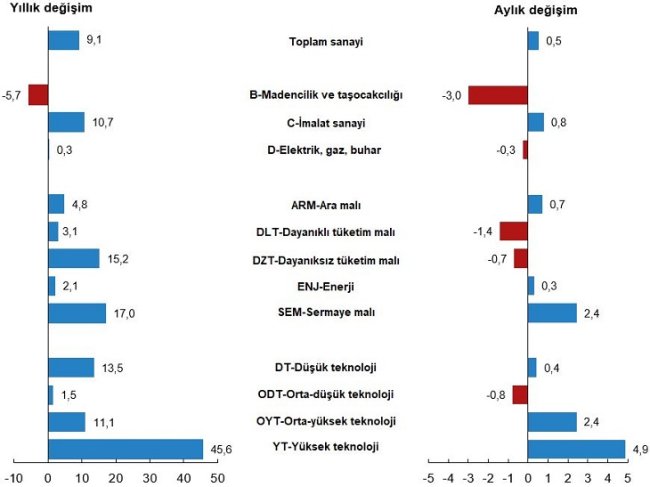 Sanayi Üretimi Mayıs 2022 - 'Elektrik, gaz, buhar ve iklimlendirme üretimi ve dağıtımı sektörü...'