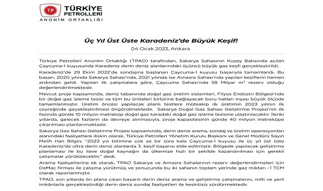 TPAO açıklama yaptı!