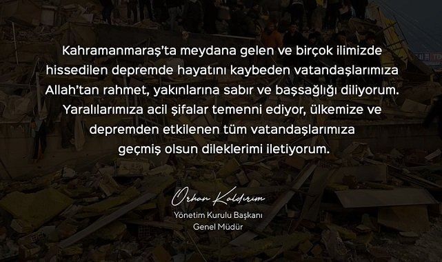 TEİAŞ - Sabır ve başsağlığı diliyoruz!