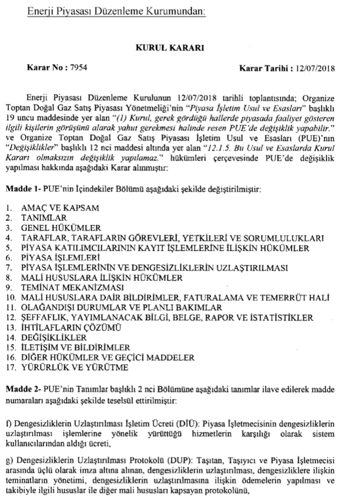 Doğalgaz için önemli: YAYINLANDI