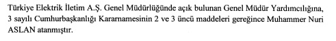 TEİAŞ'a atamalar yapıldı!