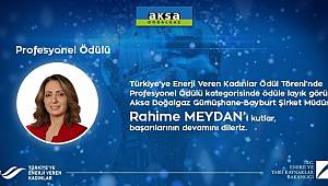 Aksa Doğalgaz ödüle layık görüldü