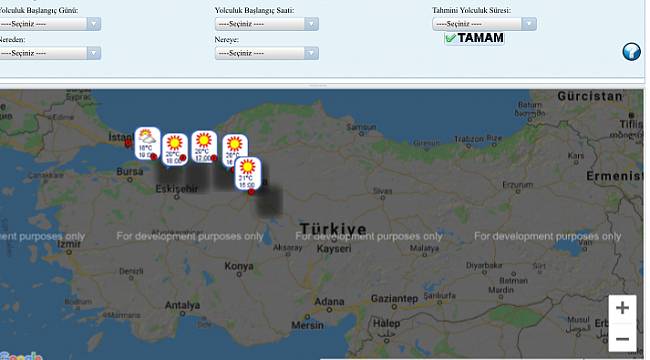 Yola çıkmadan önce hava-yol durumunu öğrenmek için tıklayınız