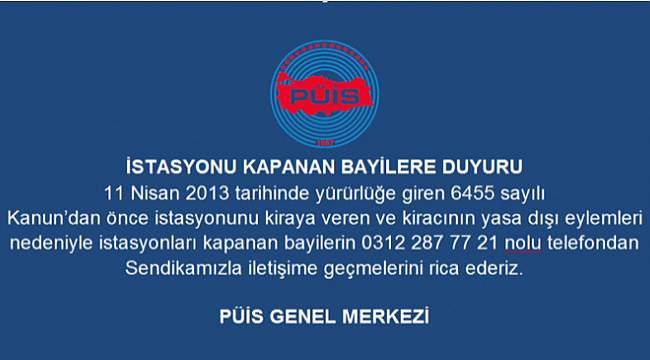 PÜİS: Bize başvurun