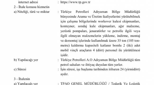 TPAO araç kiralayacak