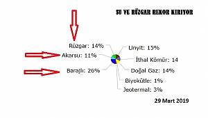 Rüzgar ve suyla elektrik üretimi rekor kırdı