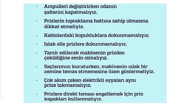 CK Enerji Boğaziçi Elektrik: Ampuller değiştirilirken odanın şalteri kapatılmalı