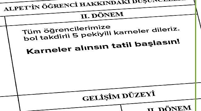 ALPET: Şimdi tatil zamanı