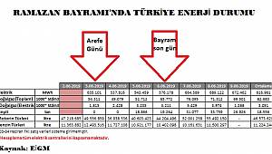 BAYRAMDA: Elektrik - benzin -mazot ve doğal gaz satışları düştü
