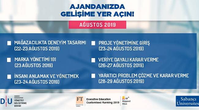 Sabancı Üniversitesi: EDU’dan profesyonelleri iş hayatında ileriye taşıyan eğitimler