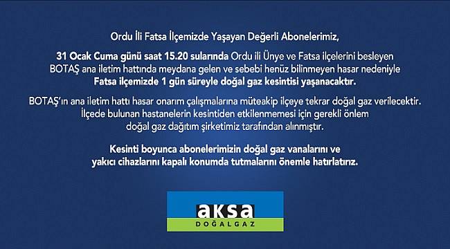 1 gün doğal gaz yok!