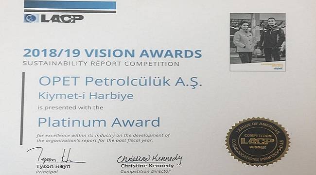 OPET &#039;Sürdürülebilirlik Raporu&#039; ABD&#039;den 3 ödül aldı!