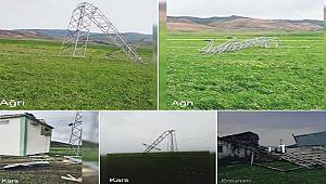 Fırtına Elektrik Direkleri'ni bu hale getirdi!