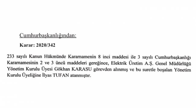 EÜAŞ&#039;a atama!