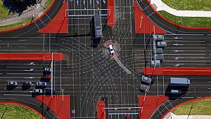 Şehir içi otonom sürüşte otomobiller...