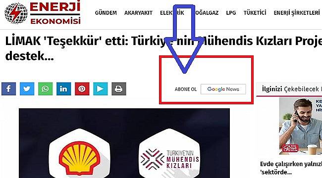 Enerji Ekonomisi Google News&#039;de!