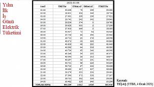 Yılın ilk iş günü ne kadar elektrik tükettik?
