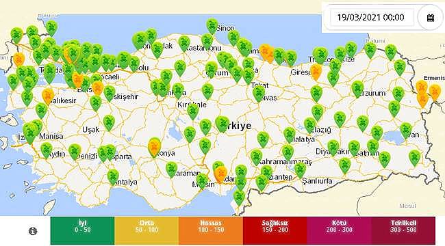 Bulunduğunuz il ve ilçe Hava Kalitesi&#039;ni öğrenmek için TIKLAYINIZ!