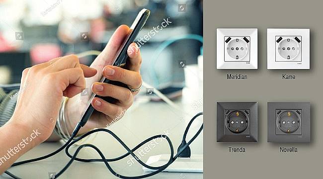 USB&#039;li topraklı prizle - Cep telefonu ve tabletler adaptör kullanılmadan şarj...