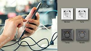 USB'li topraklı prizle - Cep telefonu ve tabletler adaptör kullanılmadan şarj...