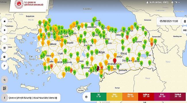 Bulunduğunuz yerin  HAVA KALİTESİNİ anlık öğrenebilirsiniz!