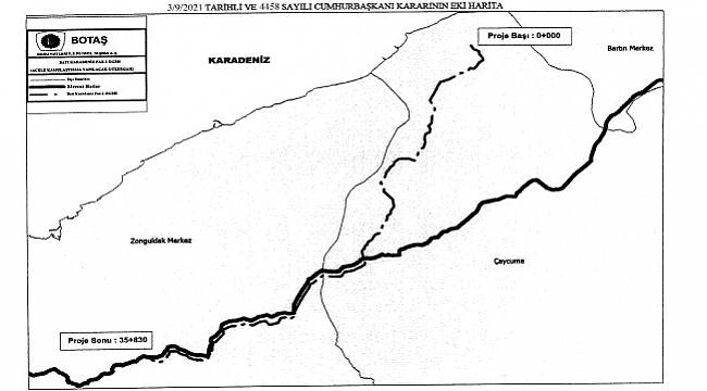 &#039;Batı Karadeniz Faz-1 Doğal Gaz Boru Hattı Projesi&#039; için Acele Kamulaştırma!