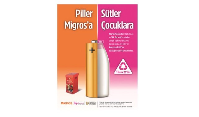 Atık Pilleri Geri Dönüşüme Kazandırırken Koruncuk Vakfı&#039;na Süt Desteğinde Bulunabilirsiniz