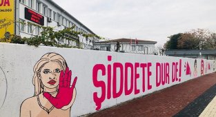 UEDAŞ - Duvarlar 'Kadına şiddeti önlemek için' renklendi!