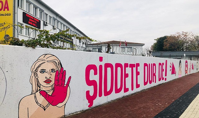 UEDAŞ - Duvarlar &#039;Kadına şiddeti önlemek için&#039; renklendi!