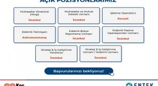 Entek Elektrik - Açık pozisyonlarımız!