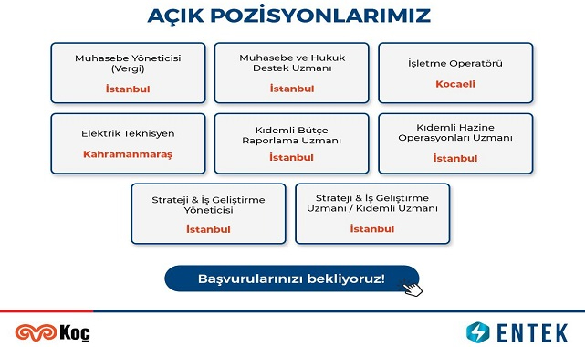 Entek Elektrik - Açık pozisyonlarımız!