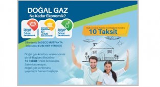 Doğal Gaz Aboneliği Şimdi 10 Taksit