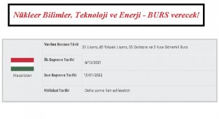 Nükleer Bilimler, Teknoloji ve Enerji - BURS verecek!