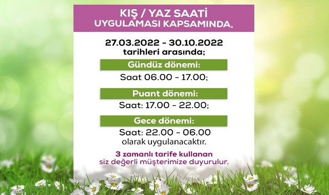 3 zamanlı elektrik tarifesi kullanan aboneler için önemli!