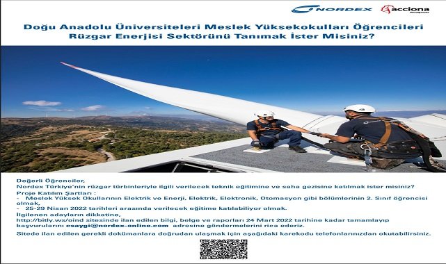 Rüzgar türbinleri teknik eğitim ve saha gezisi - Katılım ücretsiz!