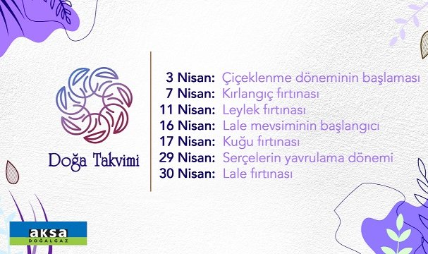 Nisan ayı Doğa Takvimi - Aksa Doğalgaz hazırladı!
