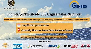 "Endüstriyel Tesislerde GES Uygulamaları Semineri" - GENSED!