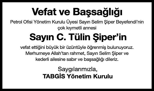 TABGİS taziye yayınladı!