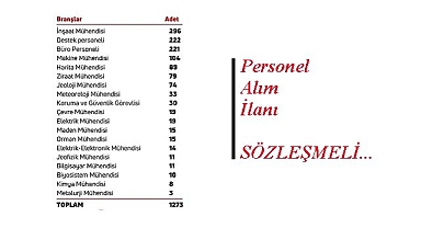 Elektrik - Maden - Jeofizik - Çevre - Makine Mühendislikleri de var: 1.273 personel alacak!