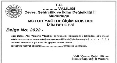 YAYINLANDI - Konu 'Atık Yağların Yönetimi'