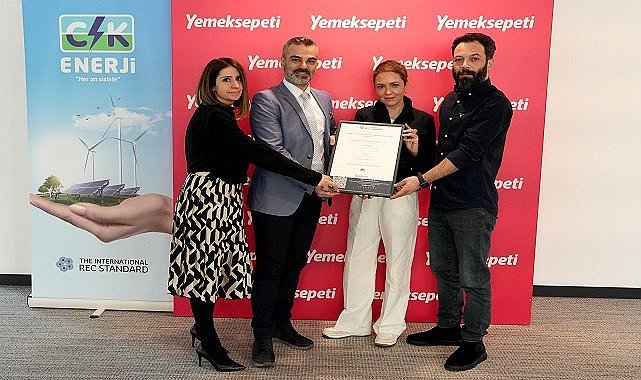CK Enerji Boğaziçi Elektrik - Yemeksepeti’ne “Yeşil Enerji Sertifikası” verdi!