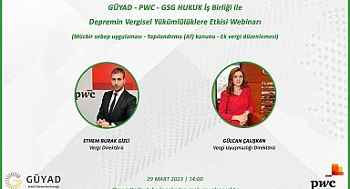 GÜYAD - PwC Türkiye - GSG Hukuk düzenliyor: Webinar!