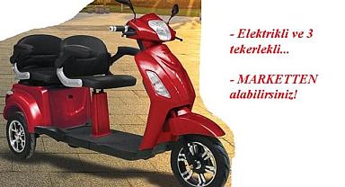 3 tekerlekli ve ELEKTRİKLİ - Marketten alabilirsiniz!