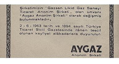 Aygaz - ''Tescil olunan keyfiyet alakadarlara duyurulur''