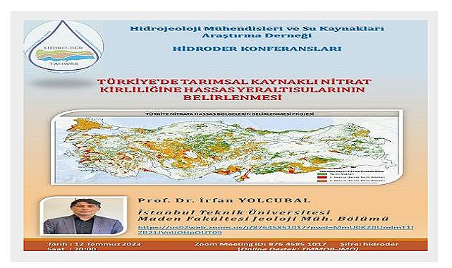 Konu &#039;&#039; &quot;Türkiye’de Tarımsal Kaynaklı Nitrat Kirliliğine Hassas Yeraltısularının Belirlenmesi&quot; - Zoom!