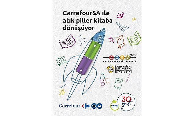 CarrefourSA’da atık PİLLER - AÇEV iş birliği ile çocuklar için kitaba dönüşüyor!